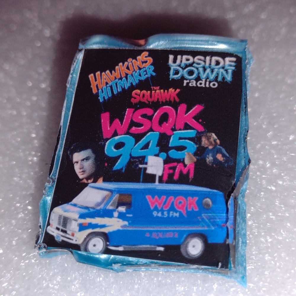 STRANGER THINGS 5 WSQK THE SQUAWK HAWKINS HITMAKER HANDMADE PIN